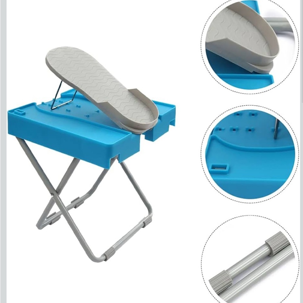 Blue and Gray  Nails table  Stand
